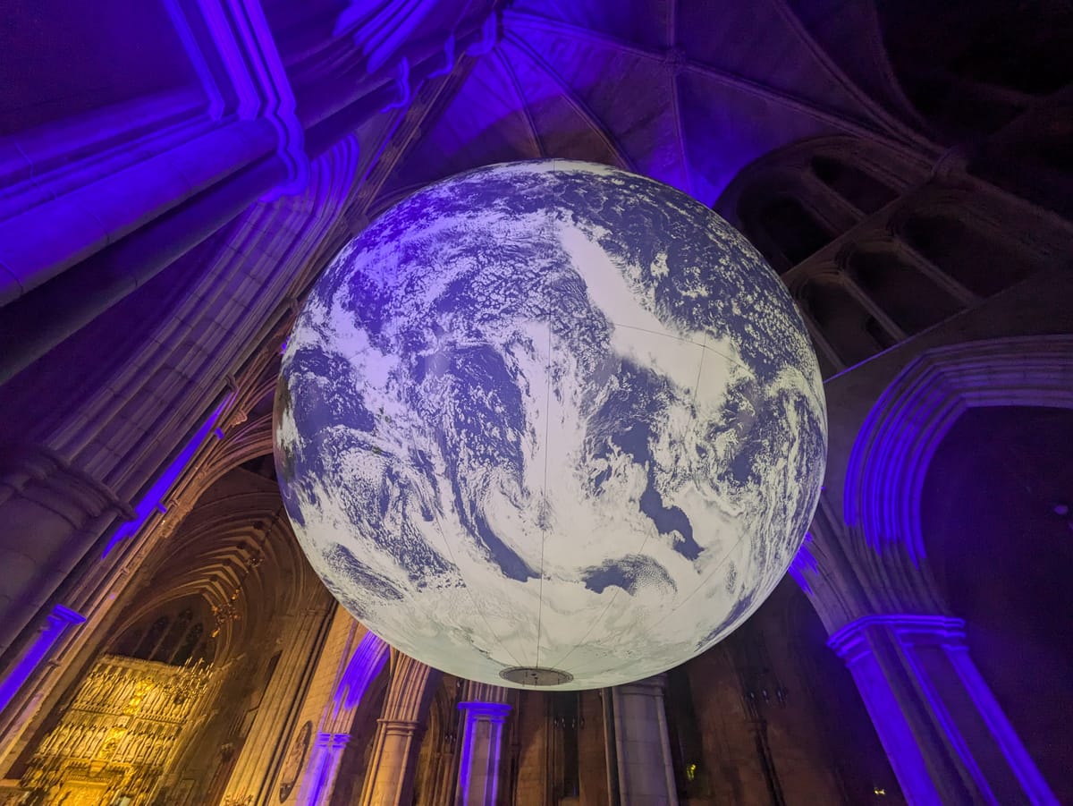 Gaia: giant Earth artwork returns to Southwark Cathedral